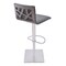 Armen Living Crystal Adjustable Height Swivel Gray Faux Leather and Gray Walnut Bar Stool LCCRBAGRBS - alternate 5